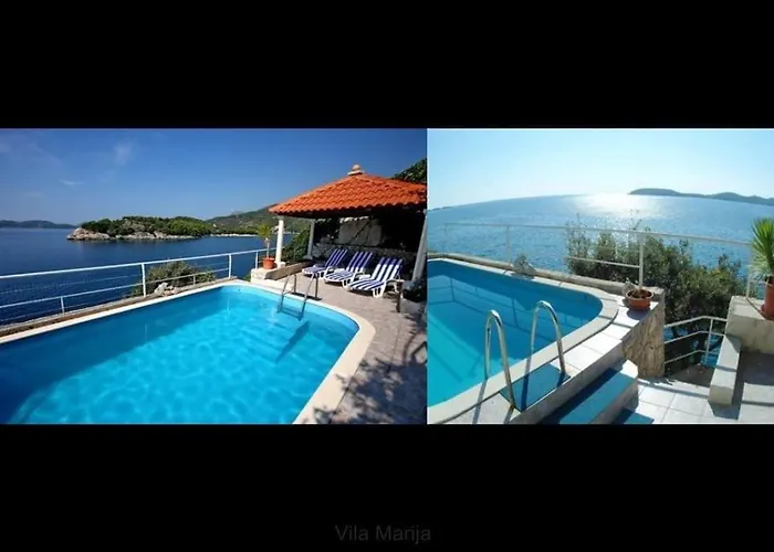 빌라 Unique Dalmatian Seafront - Set In A 300 M2 Mediterranean Garden With Private Beach, Large Pool And Terrace.