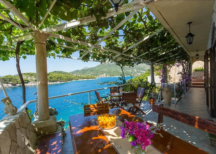 빌라 Unique Dalmatian Seafront - Set In A 300 M2 Mediterranean Garden With Private Beach, Large Pool And Terrace.